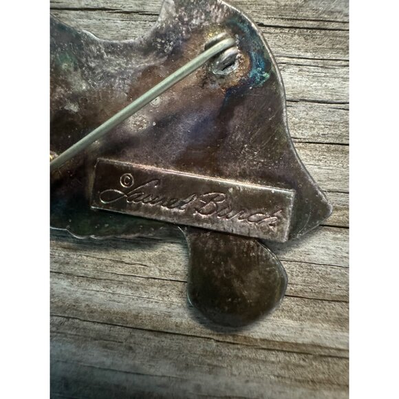 Vintage Laurel Burch Birds in Flight Pendant Brooch Pin - Picture 6 of 8